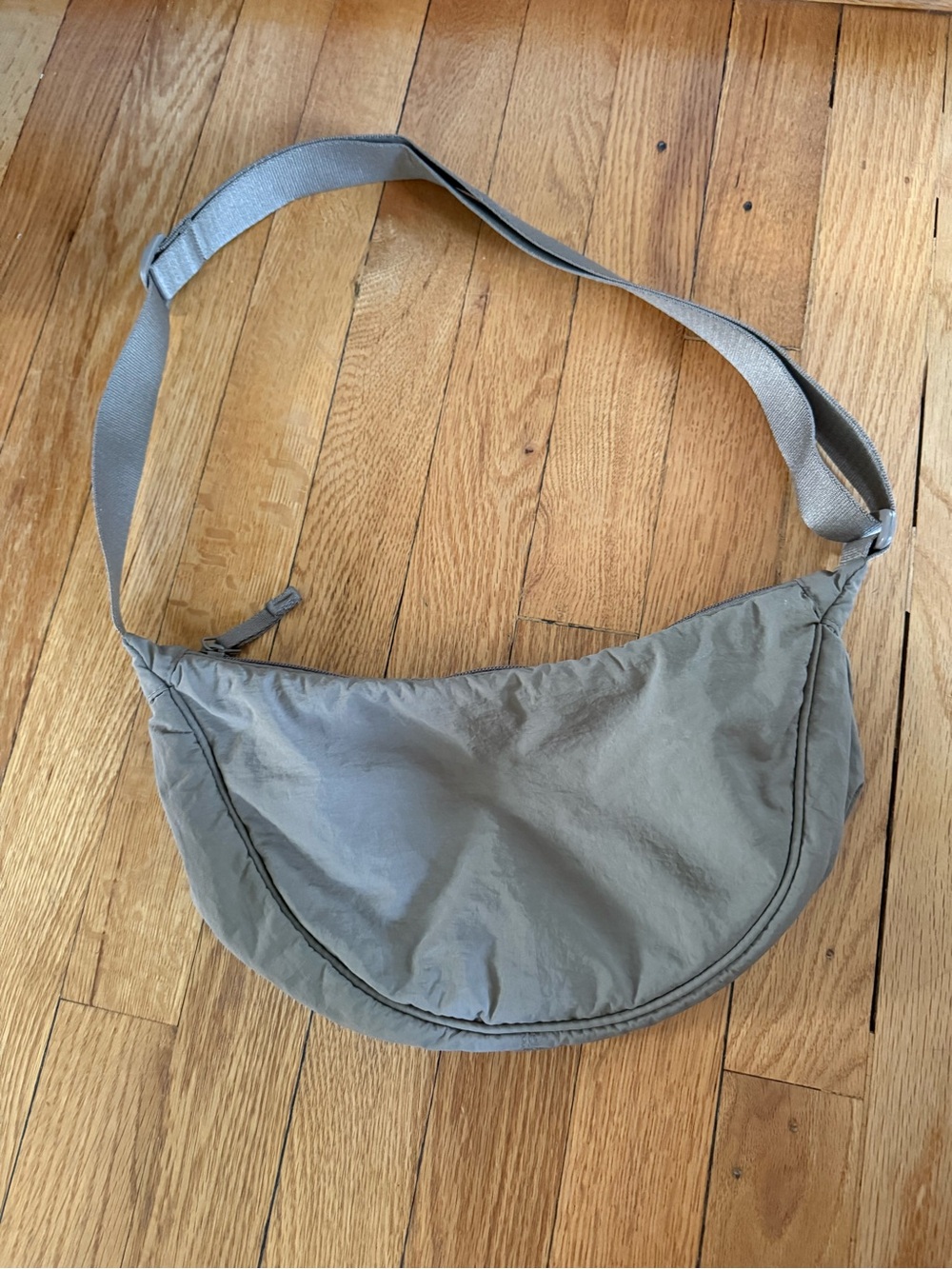 Uniqlo Compact Taupe Crescent Shoulder Bag